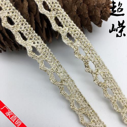 金色狗牙花边 纯棉蕾丝的新款潮流，工厂直销现货供应